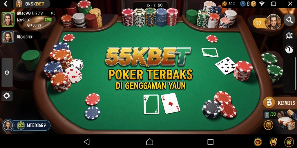 Tampilan permainan poker 55KBET yang menarik dan mendebarkan.