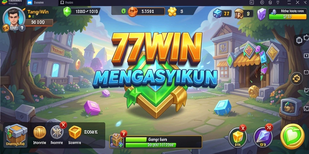 Tampilan gameplay <strong>77WIN</strong> dengan misi menarik dan interaksi pemain.
