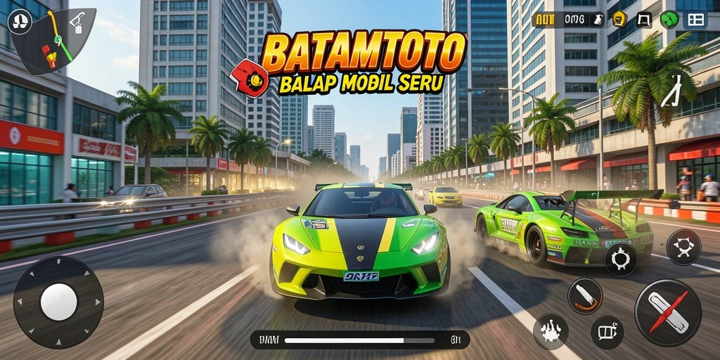 Tampilan gameplay balap mobil di BATAMTOTO yang mendebarkan.