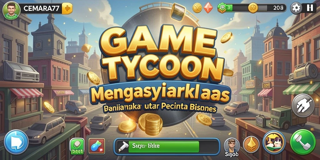 Tampilan gameplay CEMARA77 yang menantang dalam mengelola bisnis.