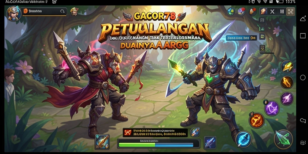 Tampilan gameplay GACOR78 dengan pertarungan intens yang penuh aksi.