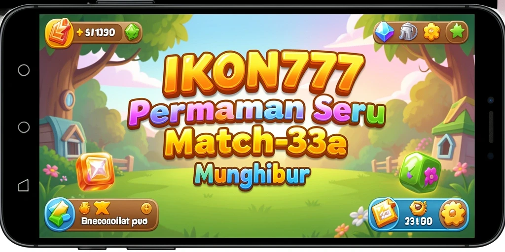 Gameplay seru dan penuh warna di IKON777, game Match-3 yang adiktif.