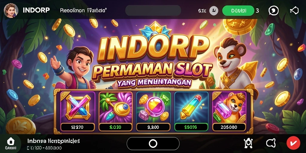 Tampilan gameplay Slot yang menarik dan penuh warna di INDORP.