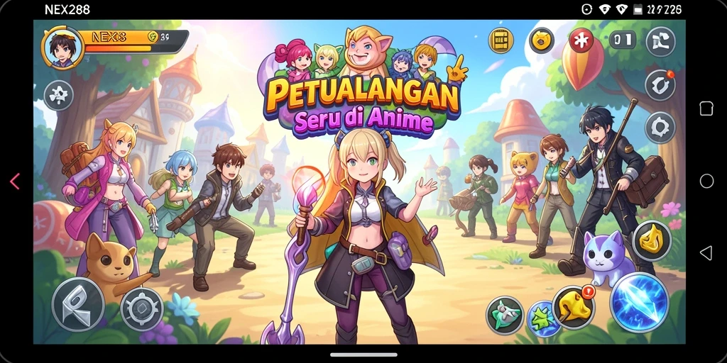 Tampilan menarik dari gameplay seru NEX288 di dunia anime.