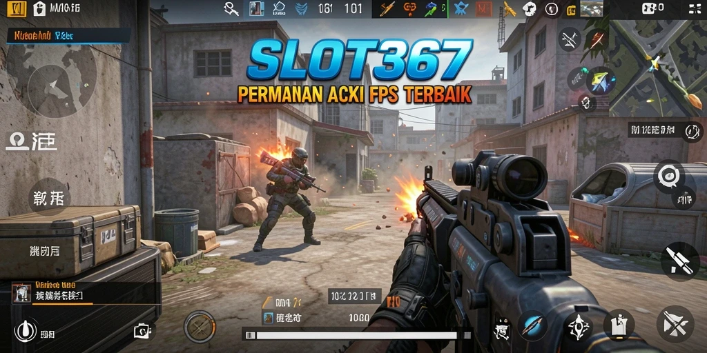 Tangkapan layar dari gameplay mendebarkan di SLOT367 dengan aksi FPS yang intens.
