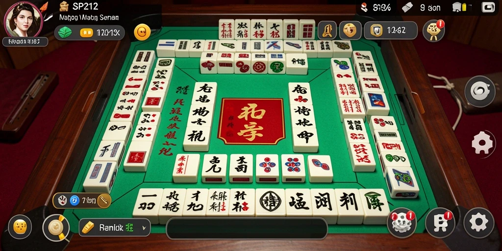 Tangkapan layar gameplay SP212 menampilkan berbagai ubin Mahjong.