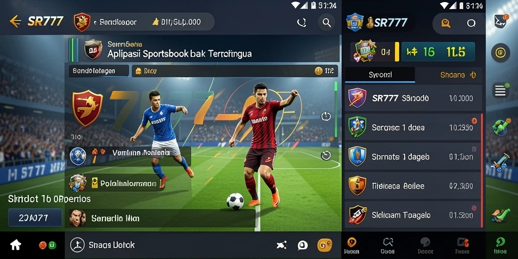 Screenshot utama SR777 menunjukkan antarmuka pemilihan olahraga yang menarik.