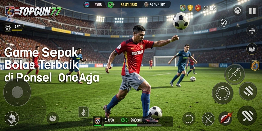 Gameplay menarik dan penuh aksi sepak bola.