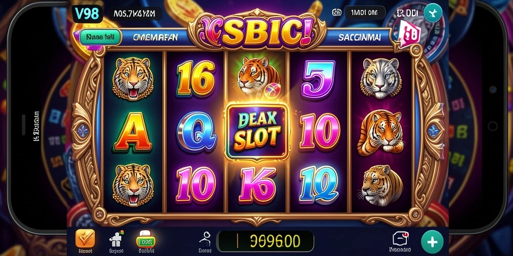 Tampilan menarik dari gameplay Slot V98 yang mendebarkan.
